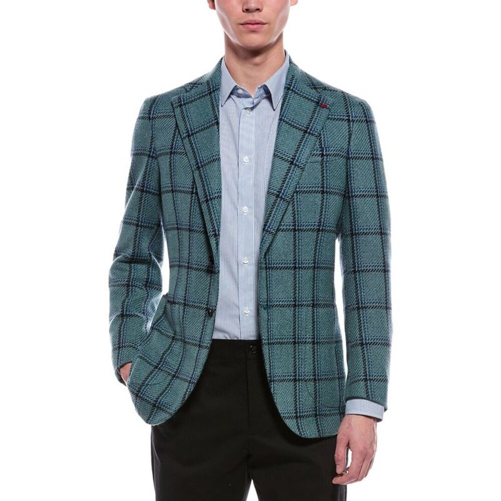 Isaia Mens Cashmere Jacket, Green